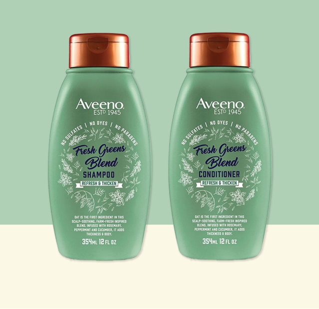 Bill us - set dầu gội & dầu xả dày tóc aveeno fresh green 354ml