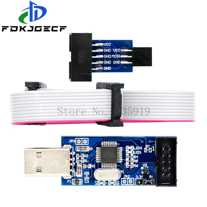 10Pin To 6 Pin Adapter Board + USBASP USBISP AVR Programmer USB ISP USB ASP ATMEGA8 ATMEGA128 Support Win7 64 integrated circuit