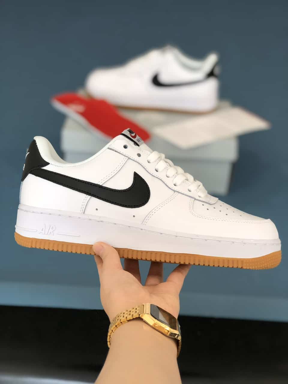 GIÀY NIK.E AIR FORCE 1 ĐẾ NÂU ( full box + bill + tất )