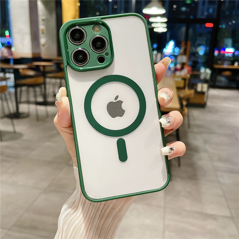 Macaron Ống kính Ốp bảo vệ cho iPhone 11 12 13 14 15 Pro Max vỏ màu trơn từ tính Cover quay lại vỏ thời trang ốp điện thoại di động chống sốc