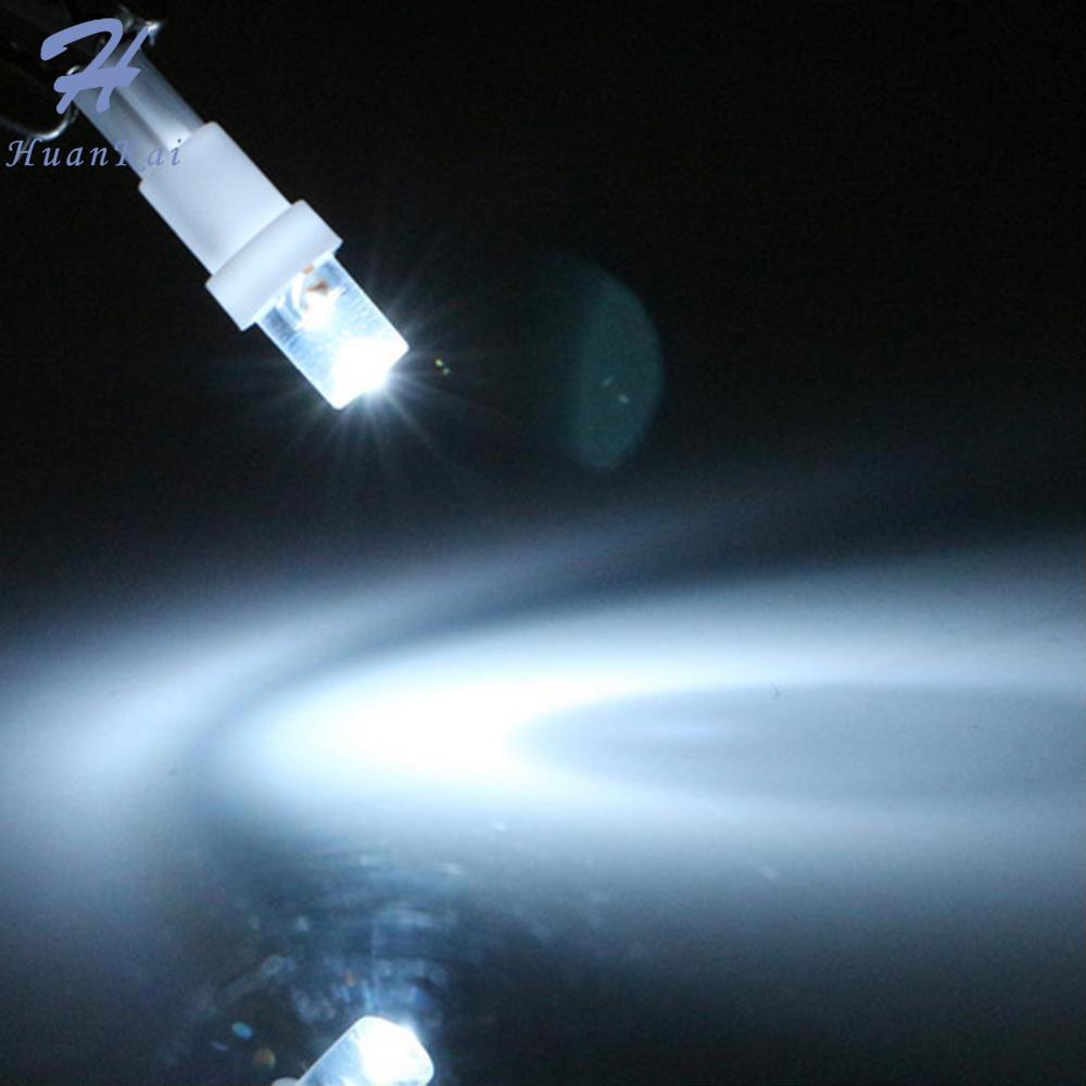 10Pcs T5 LED Car Dash Dashboard Lights Bulb Instrument Panel Lamp Speedometer Wedge Side Concave Lens