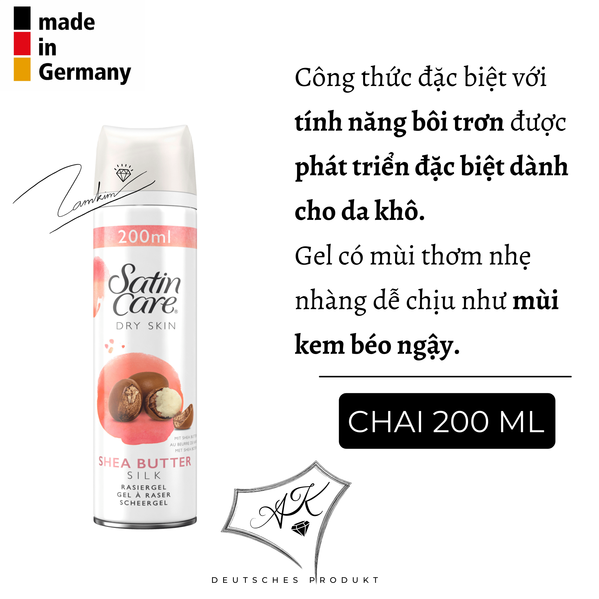 [ Hàng Đức ] Bọt, gel cạo lông GILLETTE - SATIN CARE