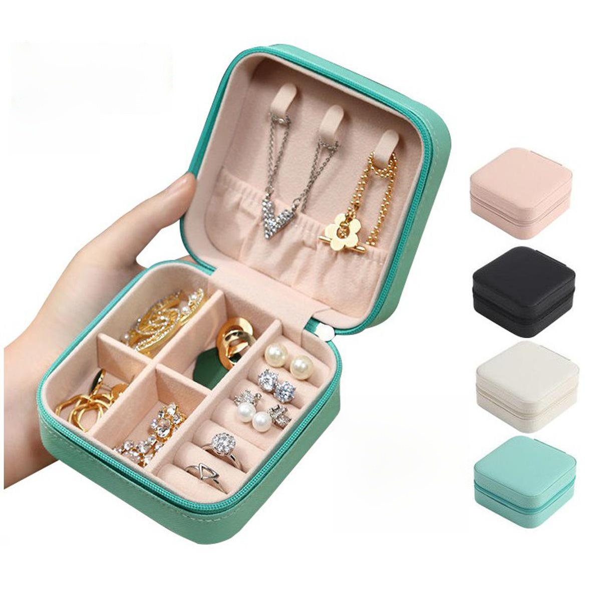Jewelry Organizer Box for Travelling Leather Box Hair Accessories PU ...