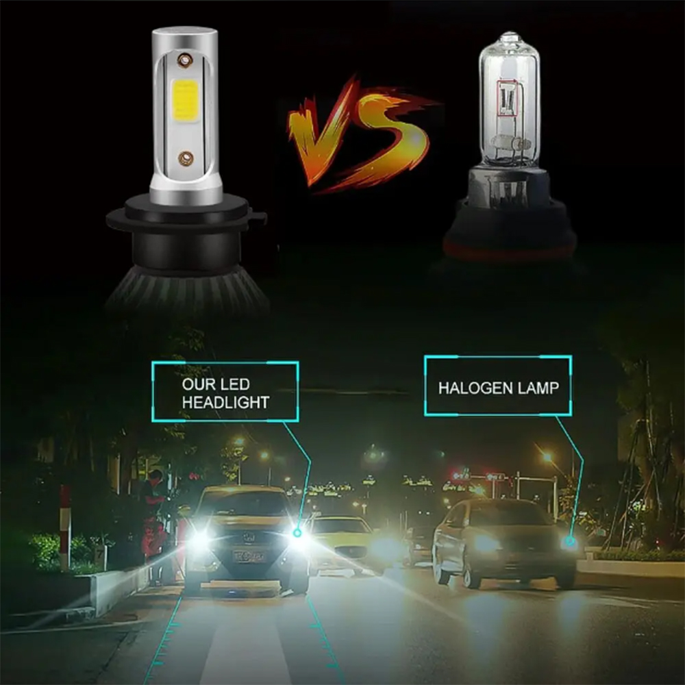 【Versatile】 2PCS Car Headlight Bulbs H7 H4 LED Lights H11 9004 Hb3 9005 Hb4 9006 H27 881 9007 H1 H3 12V 72W 8000LM 6000K S2 Auto Headlamps.