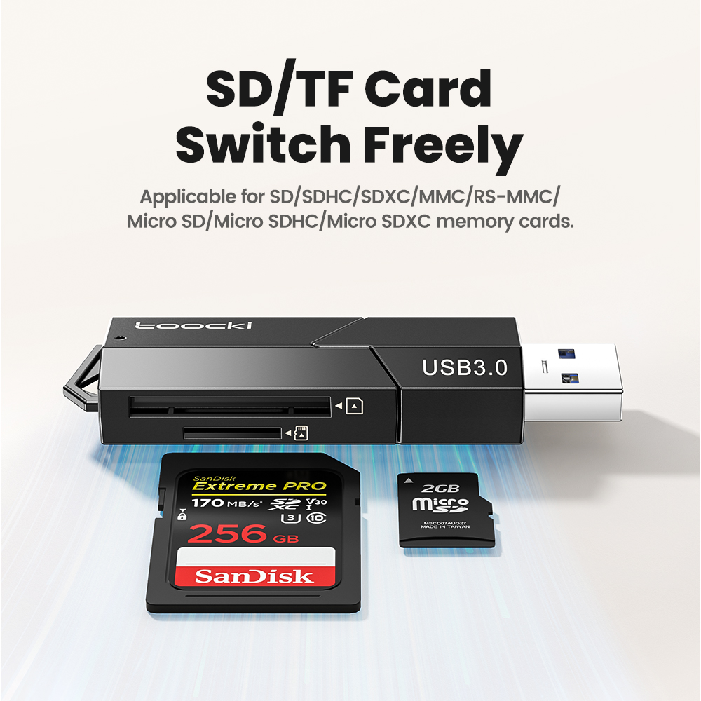 Toocki Đầu đọc thẻ USB3.0 Để SD Micro SD thẻ nhớ TF Adapter Cho PC phụ kiện máy tính xách tay Đa Thông Minh Cardreader Đầu đọc thẻ
