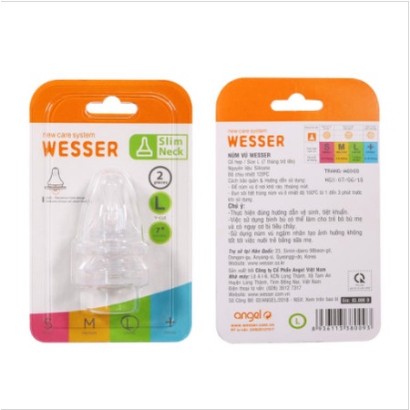 [HÀNG CHUẨN-CỔ HẸP] BÌNH SỮA , NÚM TI WESSER PP/PPSU CỔ HẸP 60ML/140ML/250ML MẪU MỚI NHẤT