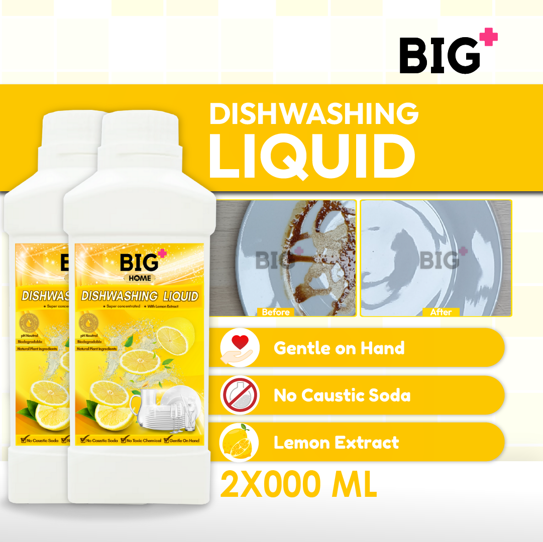 BIG+ Dishwashing Liquid (2x1000ml) Bundle Set Super Gentle to Hand pH