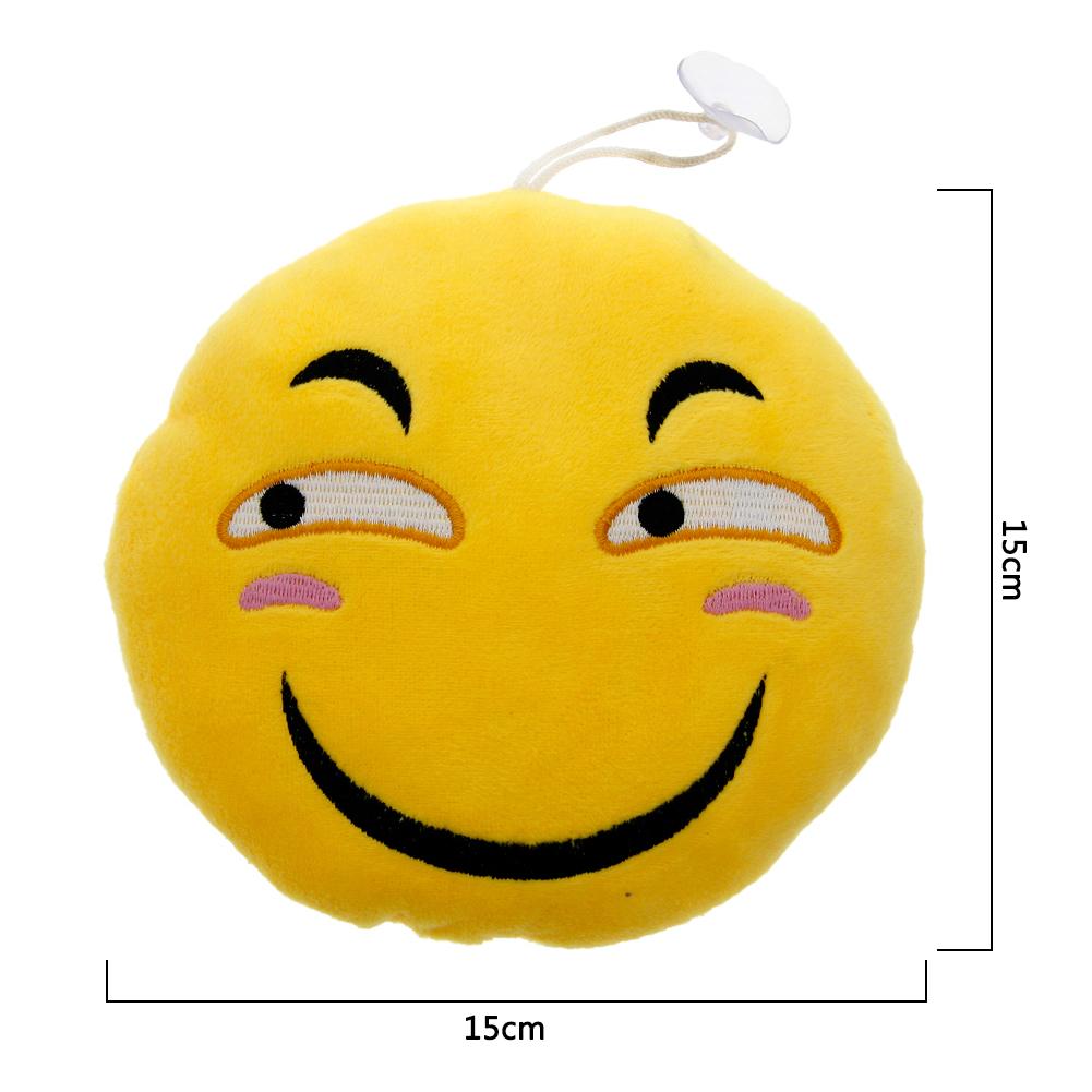 Hittime 15CM Soft Emoji Yellow Round Cushion Emoticon Stuffed Plush Toy Pillow #253729. 