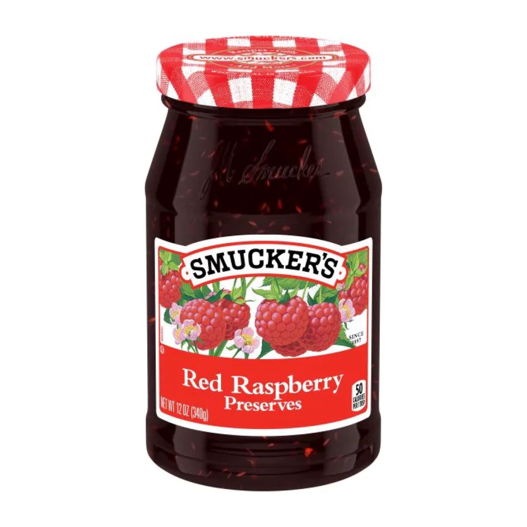 Mứt mâm xôi đỏ, red raspberry preserves, 12 oz