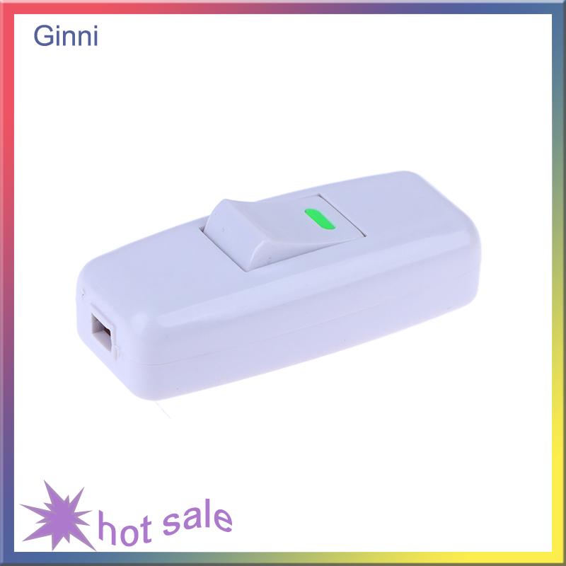 Ginni 1Pc Light Switch For Home Classic White Inline ON OFF Table Bedside Lamp Desk Light Cord Cable Switches Electrical Accessories