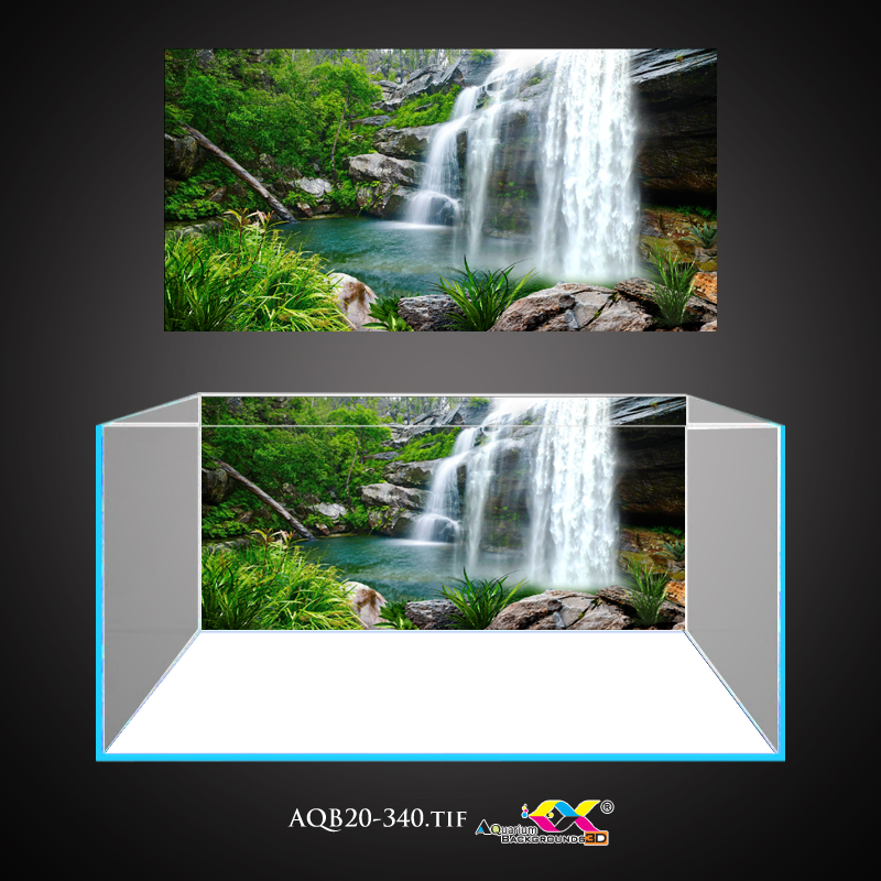 Tranh 3D dán hồ cá - bể thuỷ sinh mẫu thác nước siêu đẹp và nét, có keo sẵn trên bề mặt, đa dạng kích thước (AQB20-340)