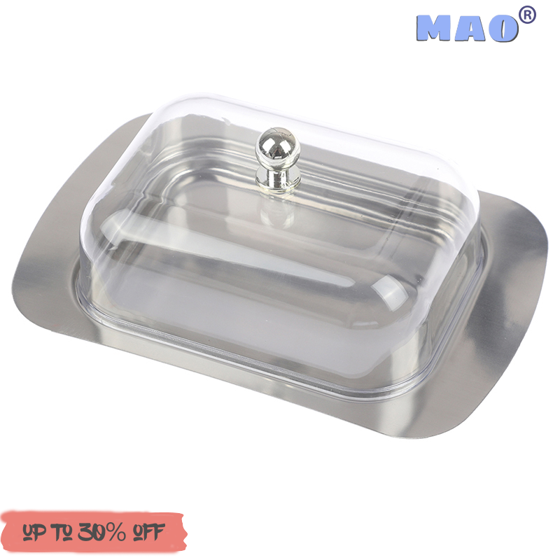 Maoyuanxing Butter Dish Box Container Cheese Bread Storage Tray With See-through Lid