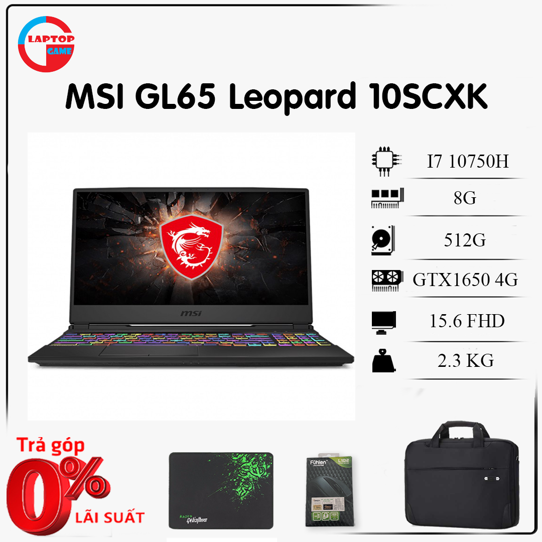 MSI Gaming GL65 Leopard 10SCXK i7 10750H/8GB/512GB/4GB GTX1650/MÀN 15.6 FHD 144Hz