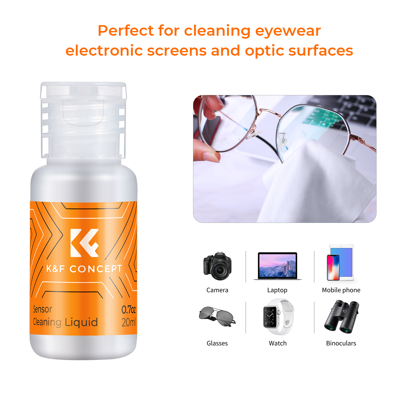 K&F Concept Camera Cleaner Solution Alcohol Free CCD CMOS 1pcs/2pcs Cleaning Fluid 20ml for DSLR Sensor Cleaning