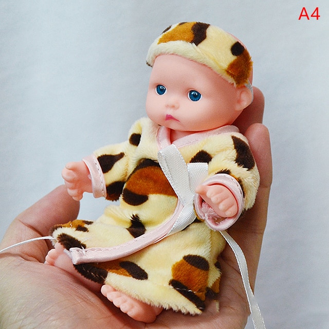 Reborn Dolls Baby Reborn Silicone Reborn Baby Doll 12cm Palm Dolls Pajamas Dress Simulation Baby Reborn Baby Doll Toys