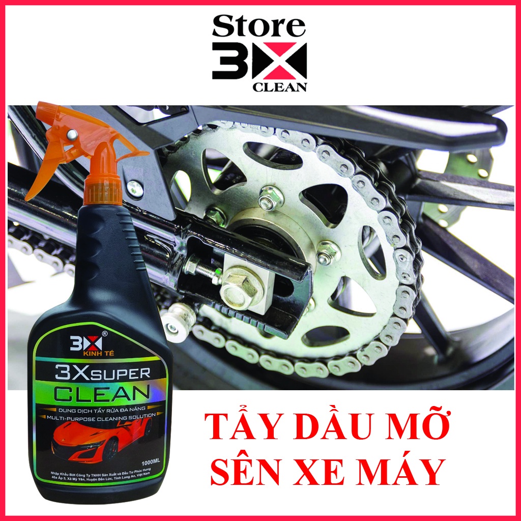 DUNG DỊCH RỬA XE TẨY DẦU MỠ 3X SUPER CLEAN 1000ML
