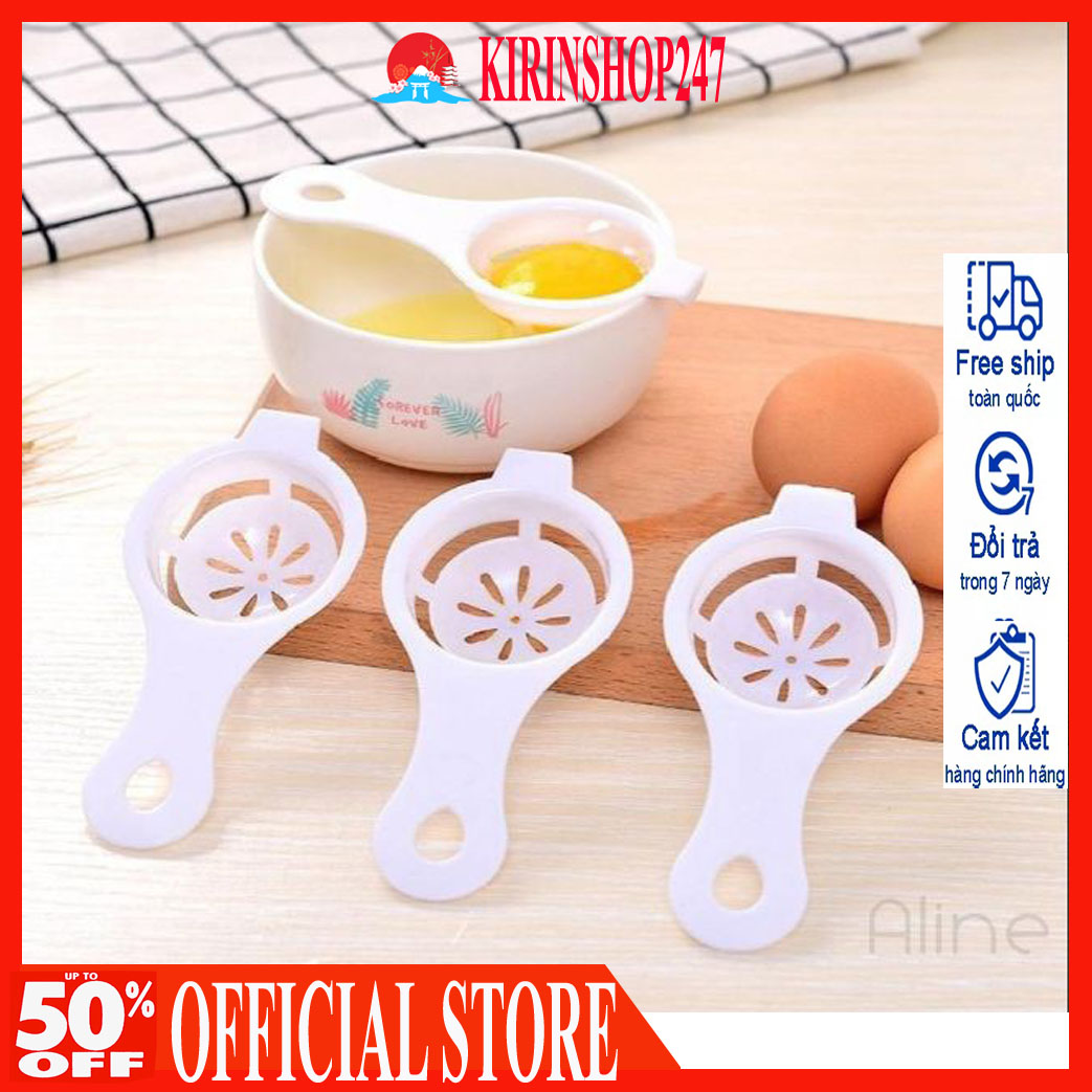 Set 2 Dụng cụ tách lòng trứng, Dụng cụ tách lòng đỏ lòng trắng trứng có giá đỡ tiện dụng