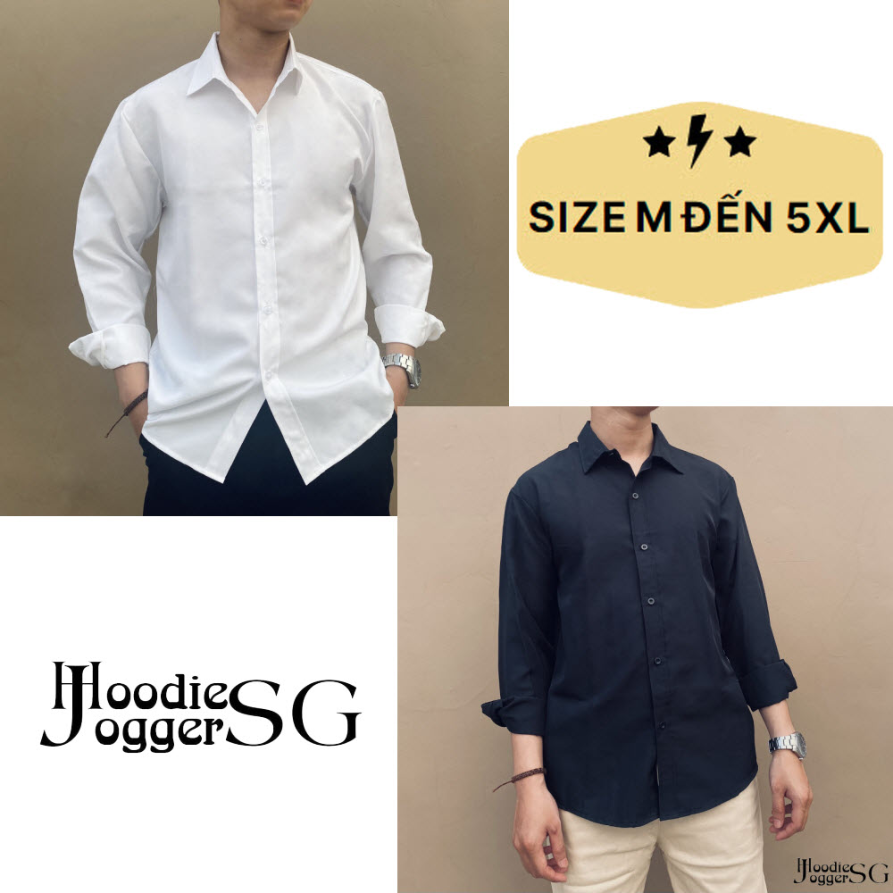 (Size Đến 6XL) Áo sơ mi lụa dài tay nam nữ, chất mát.