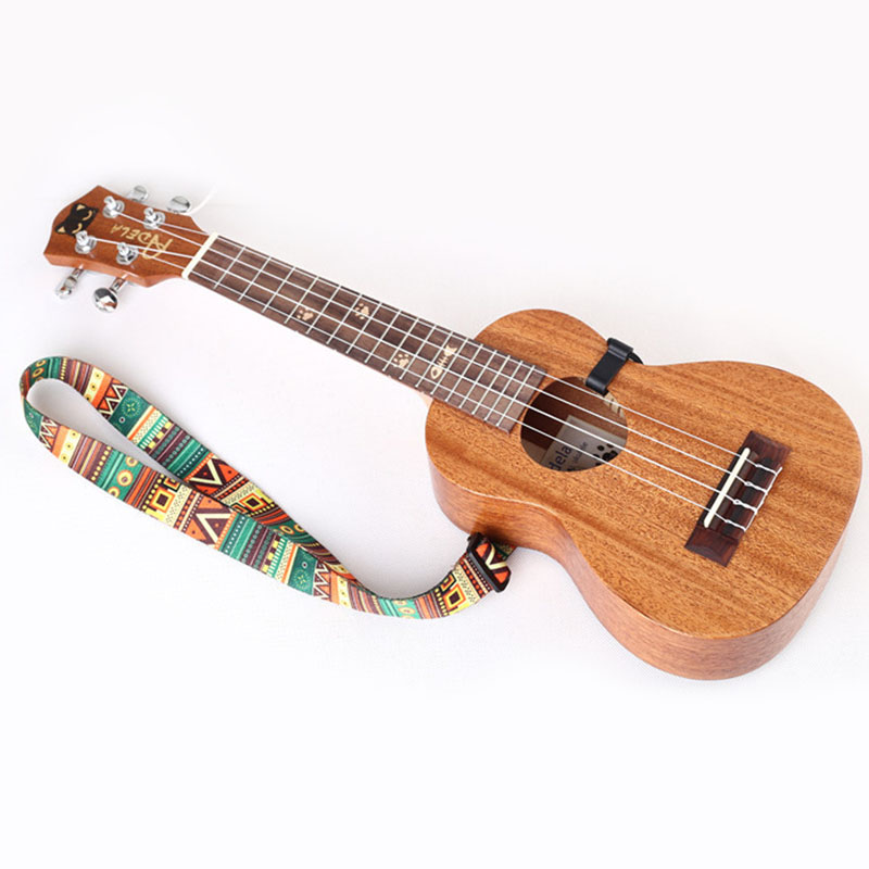 Adjustable Soft Polyester Guitar Ukulele Guitar Acoustic Bass Shoulder Strap Belt Band Hook Strap