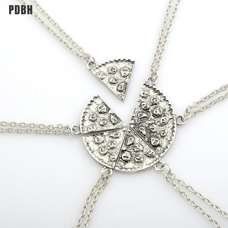 Fahion Best Friends Pizza Pendant Necklace Vintage Creative Friendship Necklace