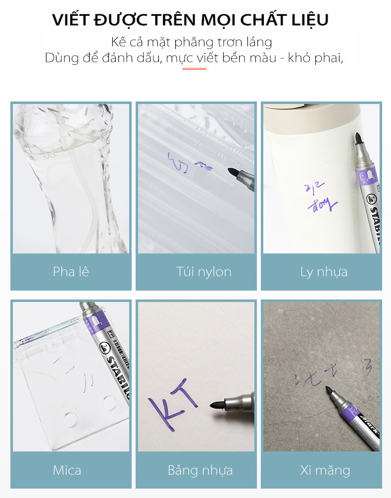 Bút lông dầu STABILO Mark-4-all PERMANENT đầu tròn/vuông