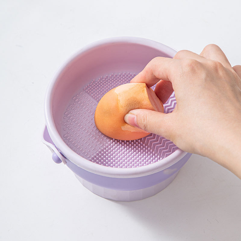 Multifunctional Silicone Makeup Brush Cleaner Makeup Egg Cleaner Powder Puff Drying Holder