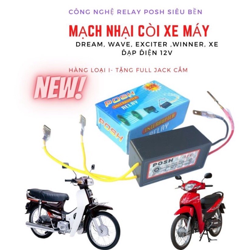 Mạch Nhại Còi Posh 12v lắp cho xe máy