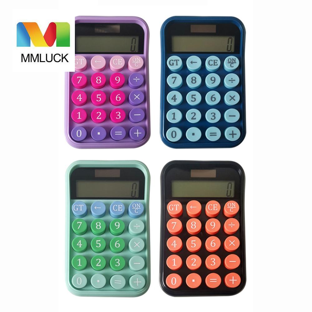 MMLUCK Mechanical Keyboard Candy Colour Silent Calculator Dual Power Supply 10-digit Accounting Learning Calculator Stationery Office Supplies Kawaii Mechanical Keyboard Calculator Do Office Work