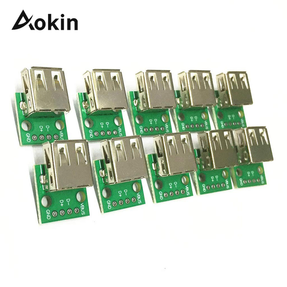 Usb Pcb Adapter 10pcs Type A Female USB To DIP 2.0 PCB Board Adapter Converter For ...
