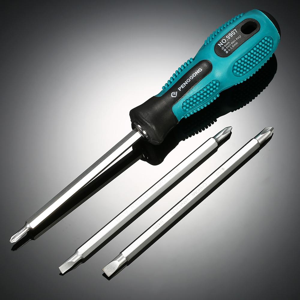Bộ Tua Vít Cách Điện Đa Chức Năng PENGGONG, 4 Tua Vít Với Nam Châm Hai Chiều Có Rãnh & Phillips Bits, Bộ Dụng Cụ Sửa Chữa Thiết Bị Điện