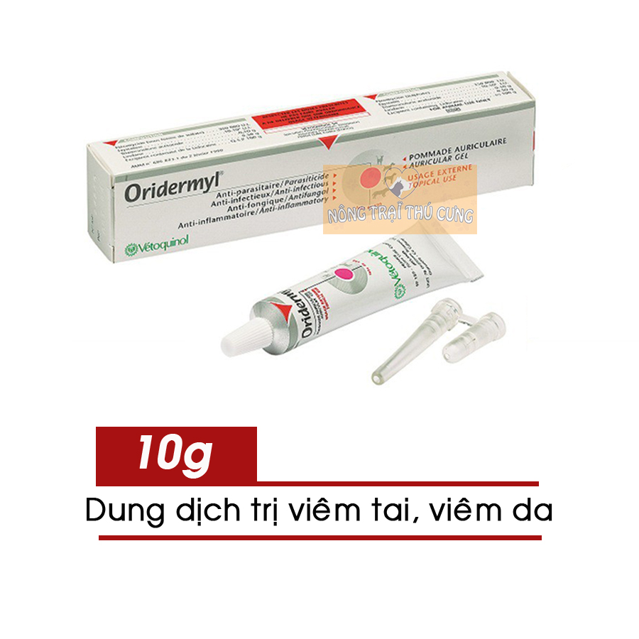 Tuýp oridermyl viêm tai, nấm da chó mèo 10g -