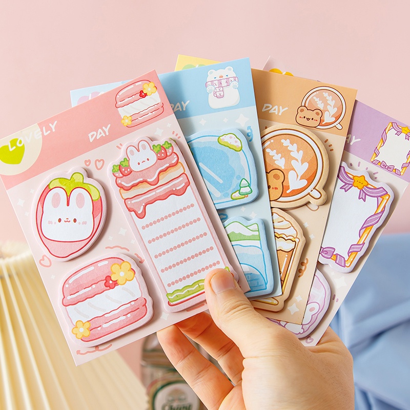 60 tờ dễ thương họa tiết hoạt hình ghi chú sinh viên tearable giấy nhớ Bộ