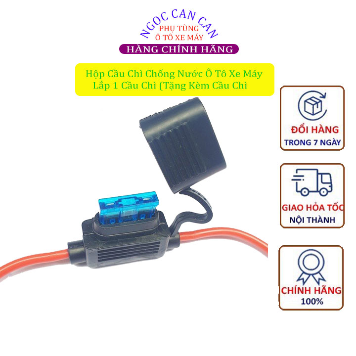Hộp cầu chì chống nước ô tô xe máy lắp 1 cầu chì