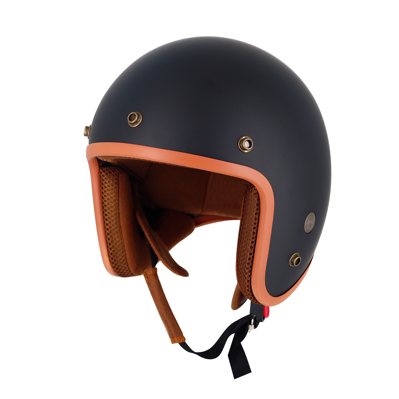 Mũ bảo hiểm 3/4 đầu VARO Classic viền nâu lót màu cao cấp - tặng kèm lưỡi trai