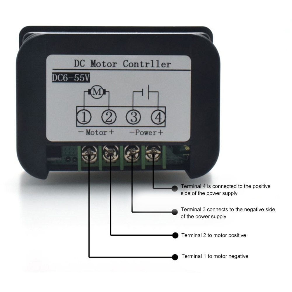 DC6-55V 12V 24V 36V 48V 20A DC Motor Controller PWM Adjustable Speed Digital Display Encoder Frequency 15KHZ For Brushless Motor