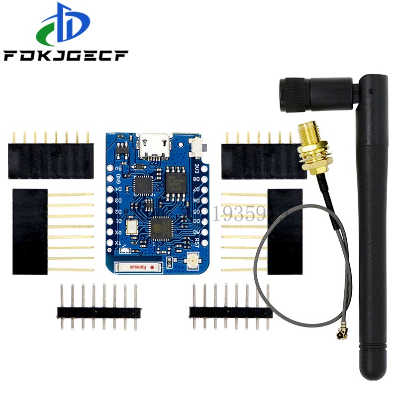 Wemos D1 Mini Pro 4M 16M byte ăng ten ngoài nối NodeMCU dựa ESP8266 ESP-8266EX cp2104 bảng cảm biến Wifi Micro