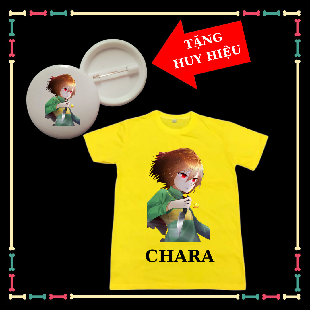 Áo Chara tay ngắn vải co giãn 4 chiều xịn xò bé gái bé trai-Tặng Huy Hiệu Chara dễ thương