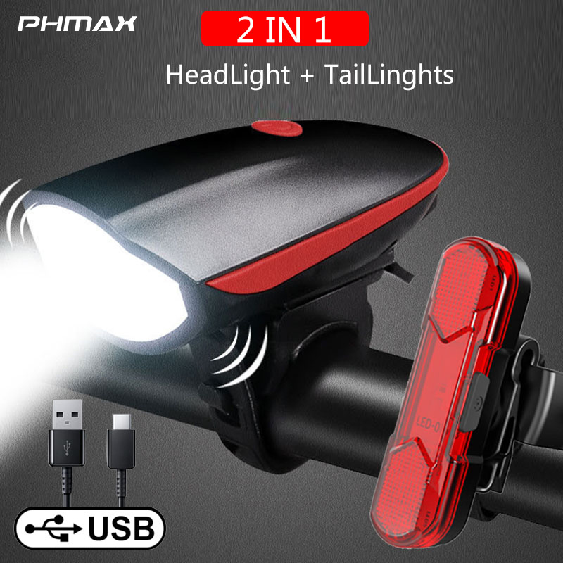 Phmax đèn xe đạp đèn còi xe đạp leo núi chống nước 1200mah sạc usb ipx5 - ảnh sản phẩm 9