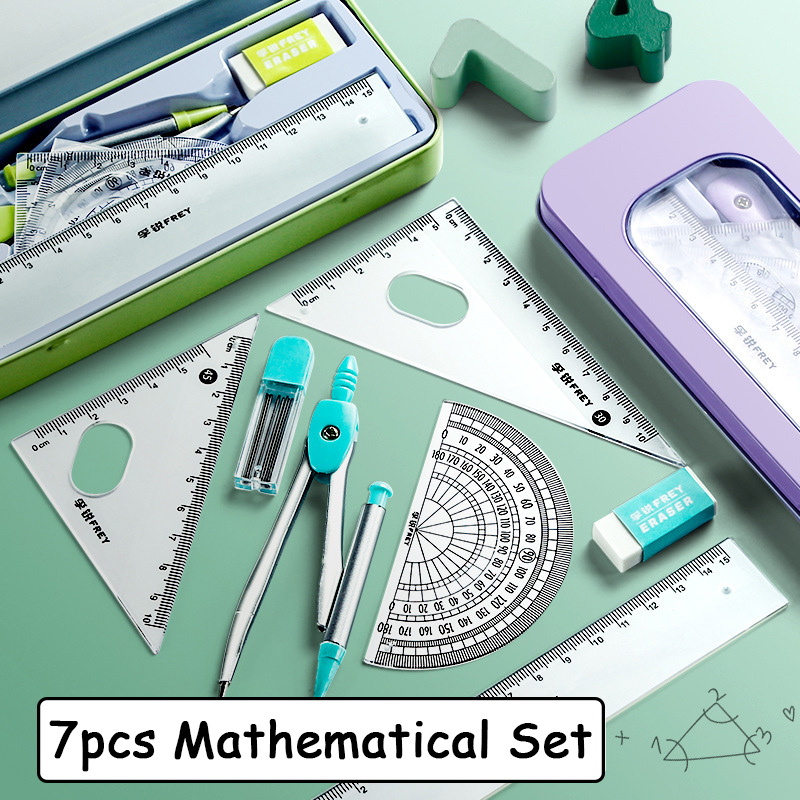 Professional Drawing Ruler Set 【No-profit】 7 Pcs/set Mathematical Rulers Set Multi-function ...