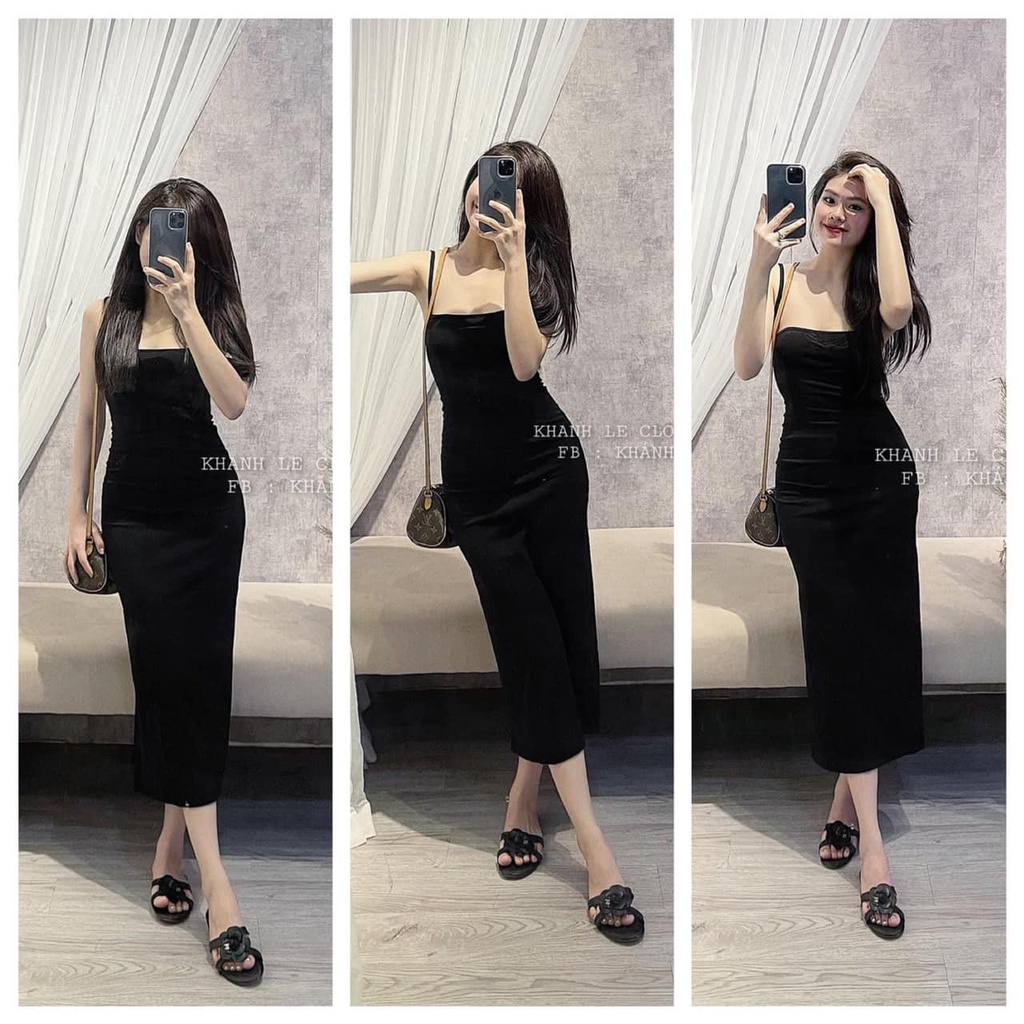 Váy maxi 2 dây dáng dài ôm body, lên form cực xinh