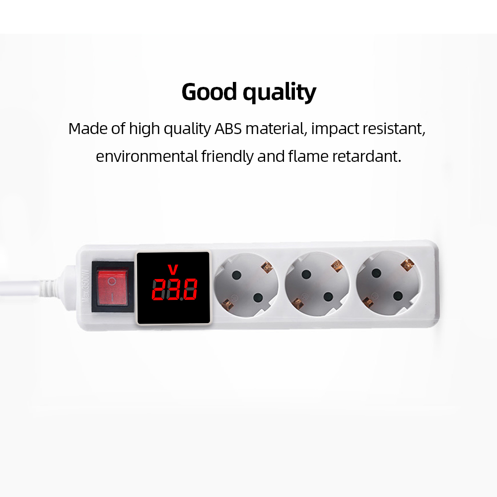 Digital Multimeter Voltage Meter LCD Display AC 50-380V Voltage Test Panel EU Plug Volt Gauge Meter Portable Backlight for Home Office Industry