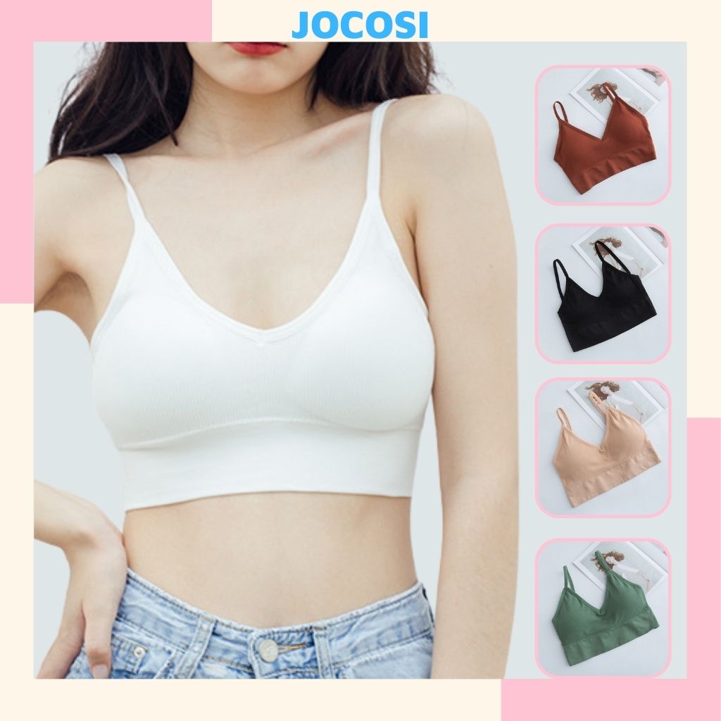 Áo bra nữ 2 dây tập gym thể thao yoga chất liệu cotton thấm hút mồ hôi, Áo lót nữ đệm mút mỏng mặc hở lưng đẹp và gợi cảm 367