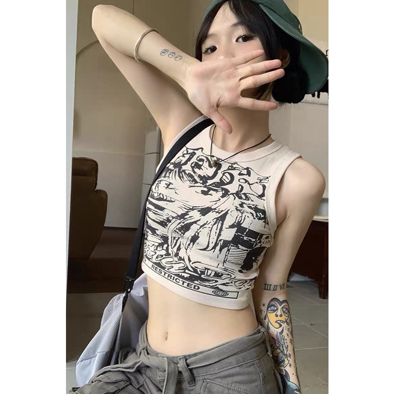 [FREESHIP + VOUCHER] Áo croptop ba lỗ truyện tranh