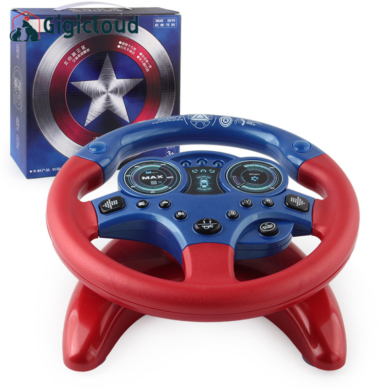 Gigicloud Simulation Car Copilot Steering Wheel With Light Effect Children Educational Toys For Birthday Gifts
