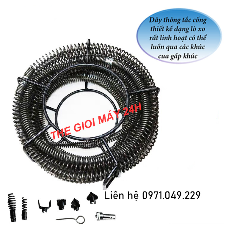 Dây thông tắc cống dùng máy khoan dài 3m
