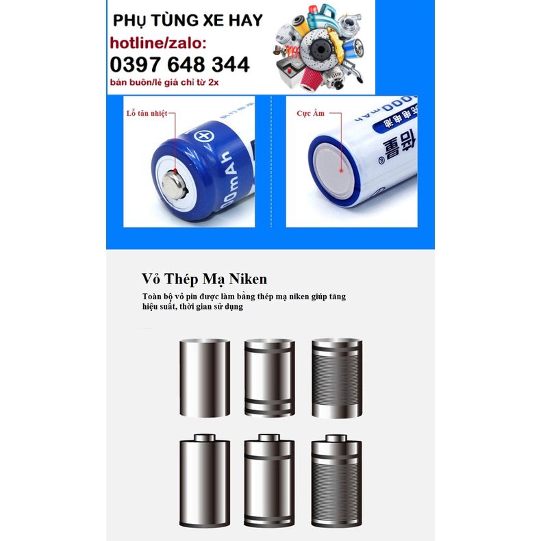 Bộ 04 Pin Sạc AA 1200mAh Doublepow (Hàng Chính Hãng)