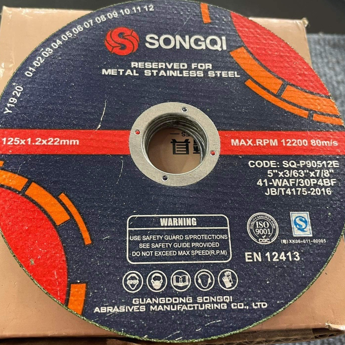 Đá cắt songqi 125mm xanh mỏng dùng để cắt sắt
