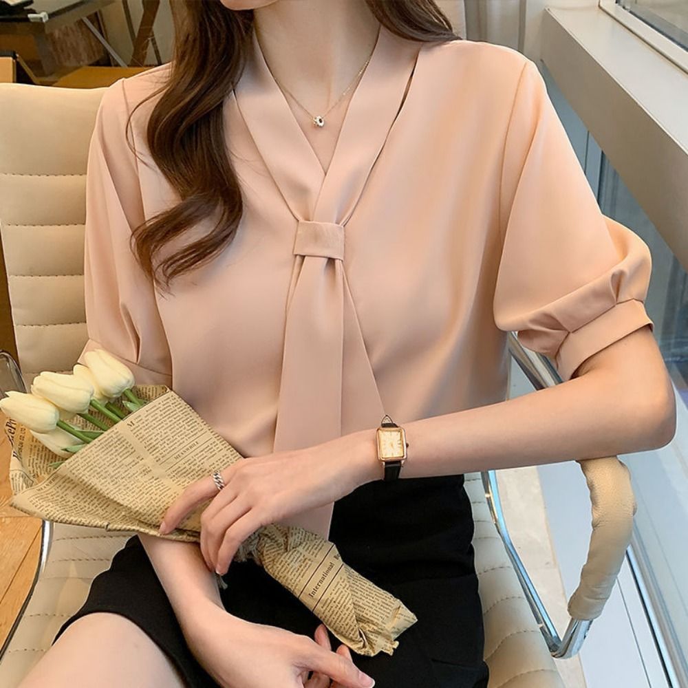 Fashion%20Solid%20Color%20Bow%20Elegant%20Shirt%20Loose%20Lace%20Up%20Long%20Sleeve%20Blouse%20Office%20Lady%20Women's%20Chiffon%20Blouses%20Female%20-%20Image%207