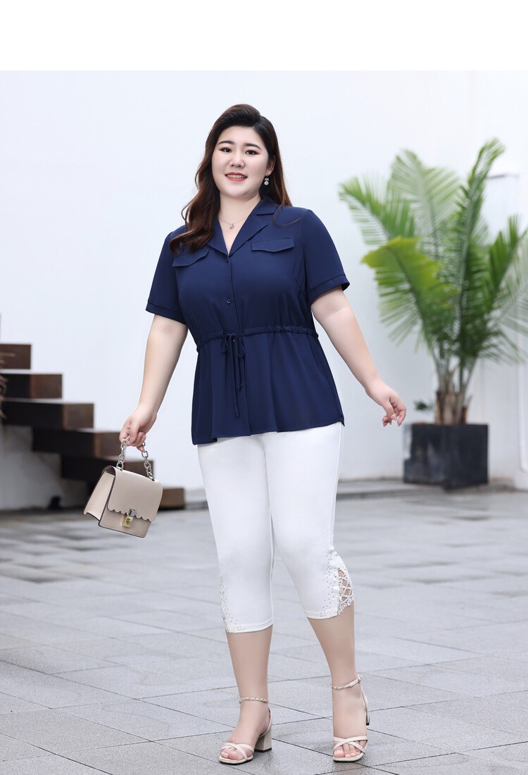 Áo sơ mi lụa rút eo bigsize - BSb622