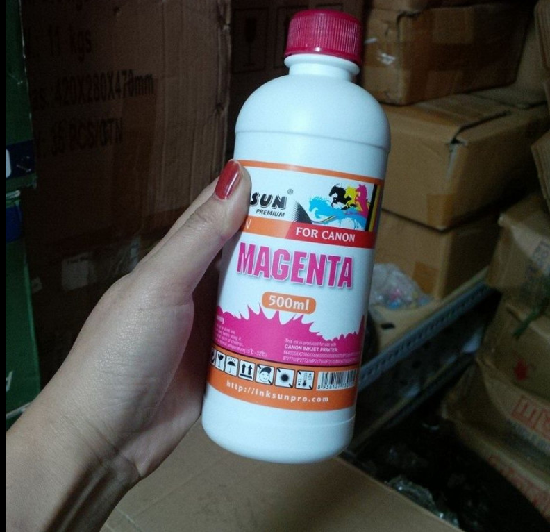 Set 2 chai mực Ca non dye uv inksun dung tích 500ml
